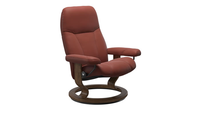 Stressless Consul Classic Recliner in Paloma Dark Henna Leather